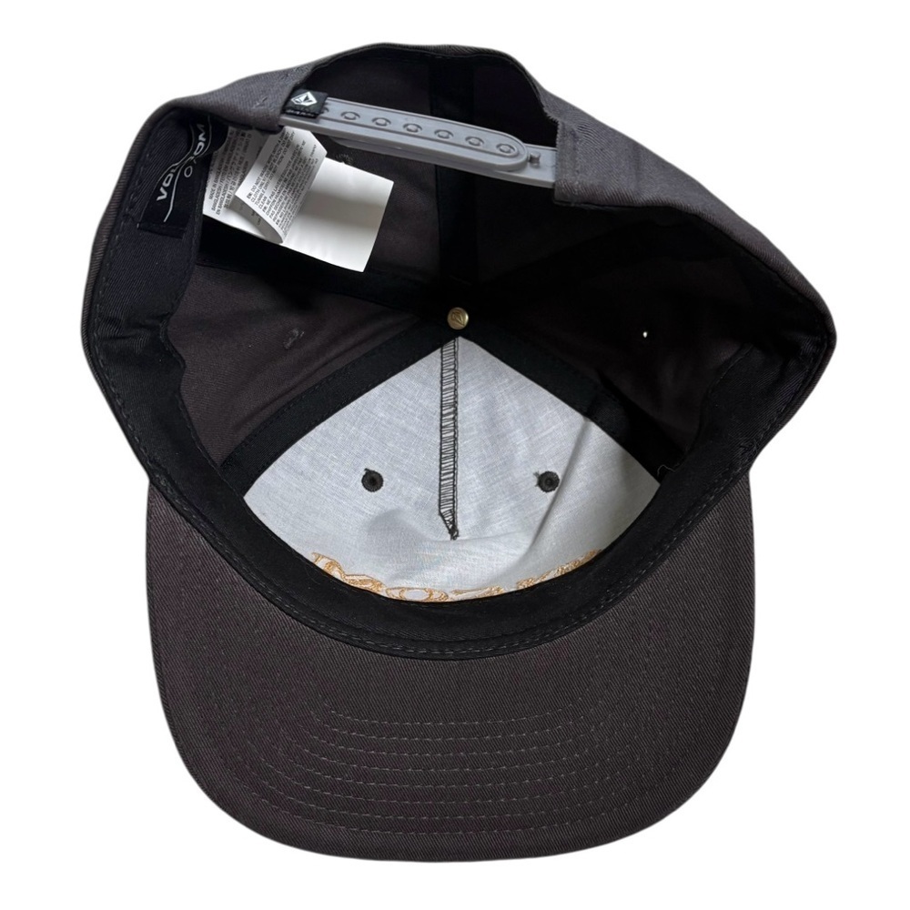 NWT Volcom Volbaige Twill Trucker Cap O/S Dark Gray & Yellow Snap Back Men's Hat - Picture 8 of 9
